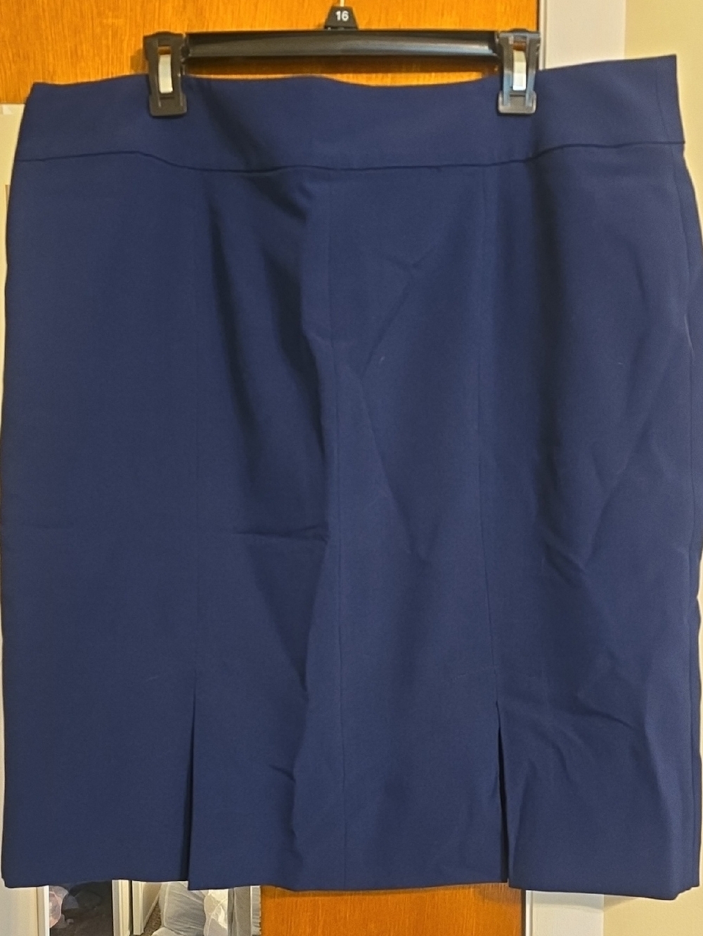 Evan Picone Navy Pencil Skirt with Front Slits